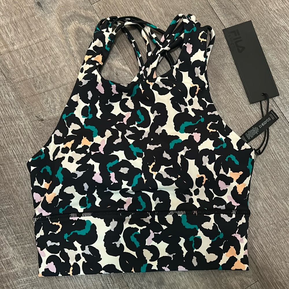 NWT Fila Uplift High Neck Sports Bra Crop Top‎ Size X Small